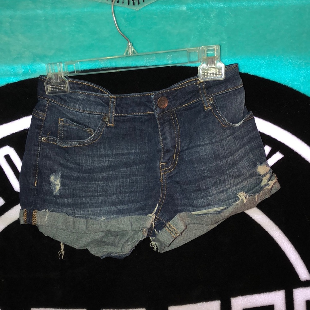 Denim short shorts